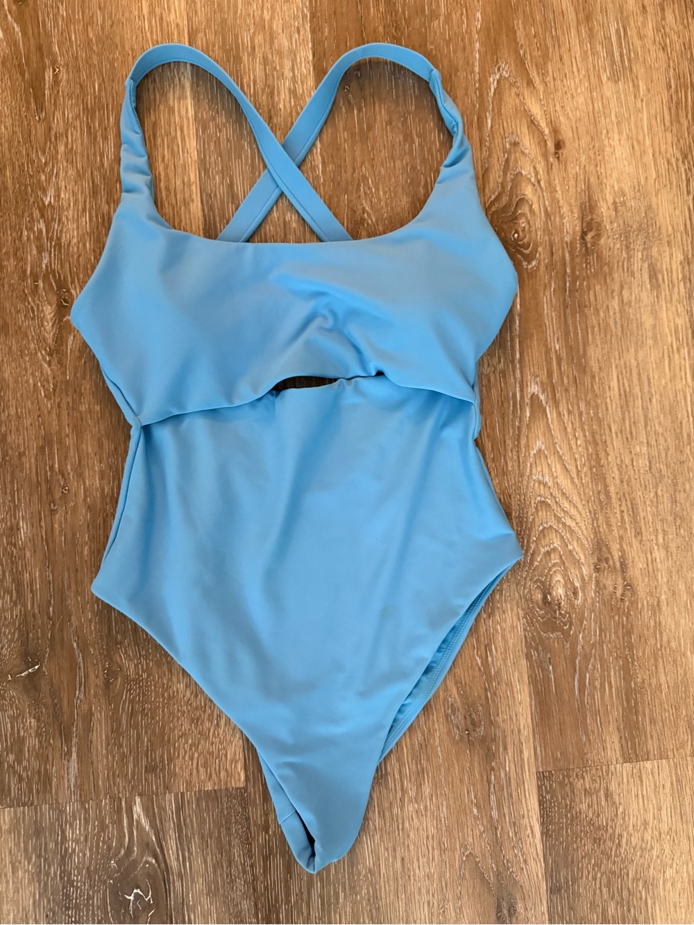 Carve Designs Sky Blue One-Piece Swim with Crossback and Front Cutout